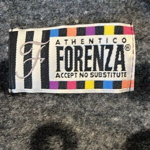 Vintage Forenza wool scarf, dark gray w/ black dots, 57x8.5”